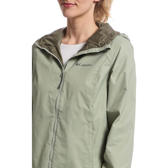 Columbia Women's Scattered Showers Jacket Size S Small w/ Hood Safari Rain Fall - Picture 3 of 4